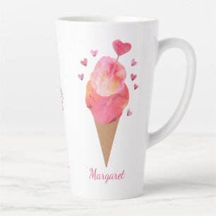 Valentine Hearine Ice Cone Niedliche Kunst Milchtasse