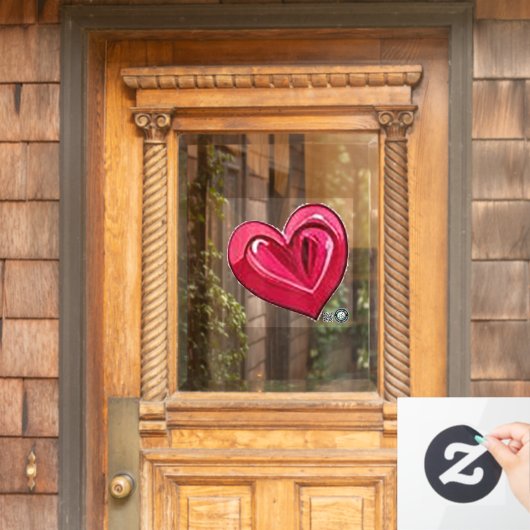 Valentine Heart Accent Window Cling 12x12 Fensteraufkleber (Haustür)