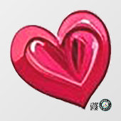 Valentine Heart Accent Window Cling 12x12 Fensteraufkleber (Blatt)