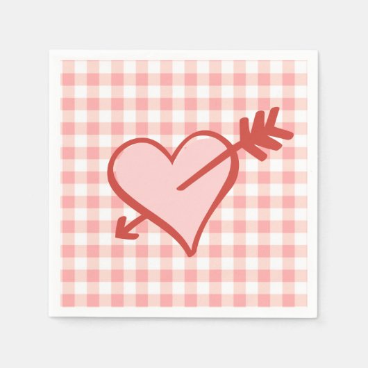 Valentine Heart and Arrow Paper Plate Serviette (Vorderseite)