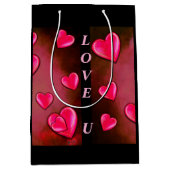Valentine Heart Art Mittlere Geschenktüte (Vorderseite)