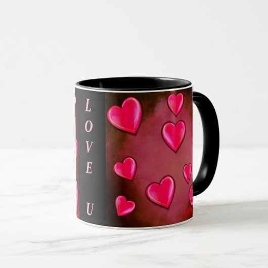 Valentine Heart Art Tasse (VorderseiteRechts)