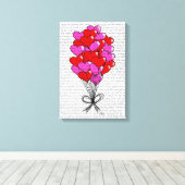 Valentine Heart Balloon Illustration Leinwanddruck (Insitu (Holzboden))