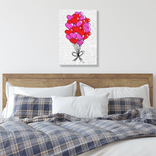 Valentine Heart Balloon Illustration Leinwanddruck (Insitu (Schlafzimmer))
