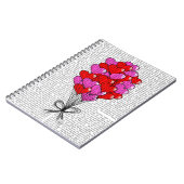 Valentine Heart Balloon Illustration Notizblock (Linke Seite)
