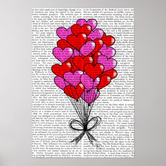 Valentine Heart Balloon Illustration Poster (Vorne)