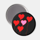 Valentine Heart Balloons Magnet (Vorderseite/Rückseite)