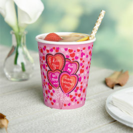 Valentine Heart Balloons Paper Party Cup Pappbecher
