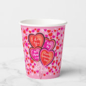 Valentine Heart Balloons Paper Party Cup Pappbecher (Rückseite)