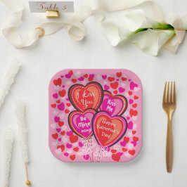 Valentine Heart Balloons Square Paper Party Teller