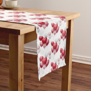 Valentine Heart Balloons Table Runner Kurzer Tischläufer