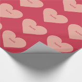 Valentine Heart benutzerdefiniertes Mono-Packpapie Geschenkpapier (Ecke)