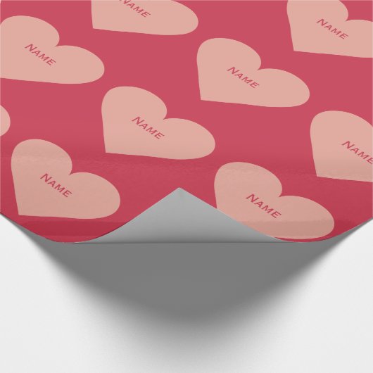 Valentine Heart benutzerdefiniertes Mono-Packpapie Geschenkpapier (Ecke)