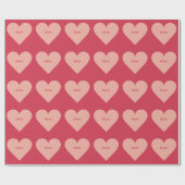 Valentine Heart benutzerdefiniertes Mono-Packpapie Geschenkpapier (Flach)