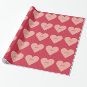 Valentine Heart benutzerdefiniertes Mono-Packpapie Geschenkpapier (Ungerollt)