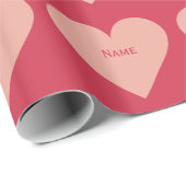 Valentine Heart benutzerdefiniertes Mono-Packpapie Geschenkpapier (Rolleneckpunkt)