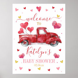 Valentine Heart Birthday Baby Dusche Begrüßungszei Poster