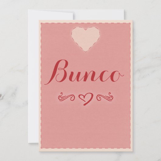 Valentine Heart Bunco Einladung (Vorderseite)