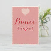 Valentine Heart Bunco Einladung (Stehend Vorderseite)