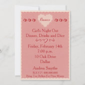 Valentine Heart Bunco Einladung (Rückseite)