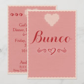 Valentine Heart Bunco Einladung (Vorne/Hinten)