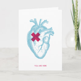 Valentine Heart Card. You Are Here. Dankeskarte