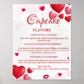 Valentine Heart Cupcake flavors sign Poster (Vorne)