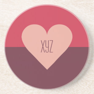 Valentine Heart Custom Monogram Untersetzer