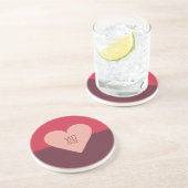 Valentine Heart Custom Monogram Untersetzer (Seite)