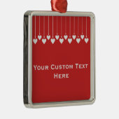 Valentine Heart Custom Ornaments Silbernes Ornament (Rechts)