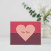 Valentine Heart Custom Postcard Feiertagspostkarte (Stehend Vorderseite)