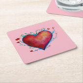 Valentine Heart Custom Square Untersetzer (angewinkelt)