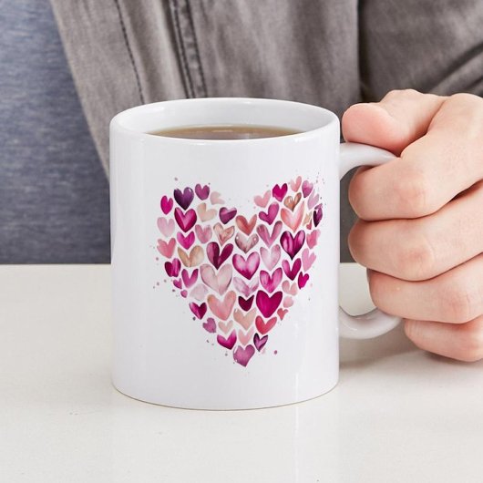 Valentine Heart Design Coffee Tasse