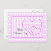 Valentine Heart Design Feiertagspostkarte (Vorne/Hinten)