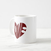 Valentine Heart Design, Retro Liebe Design Kaffeetasse (Vorderseite Links)