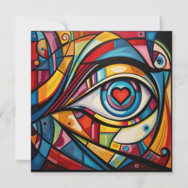 Valentine Heart Eye Abstrakte Kunst Karte
