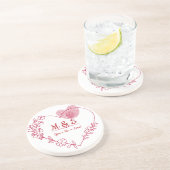 Valentine Heart Floral Coaster Getränkeuntersetzer (Seite)