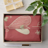 Valentine heart floral tissue paper seidenpapier (Geschenk)