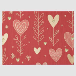 Valentine heart floral tissue paper seidenpapier
