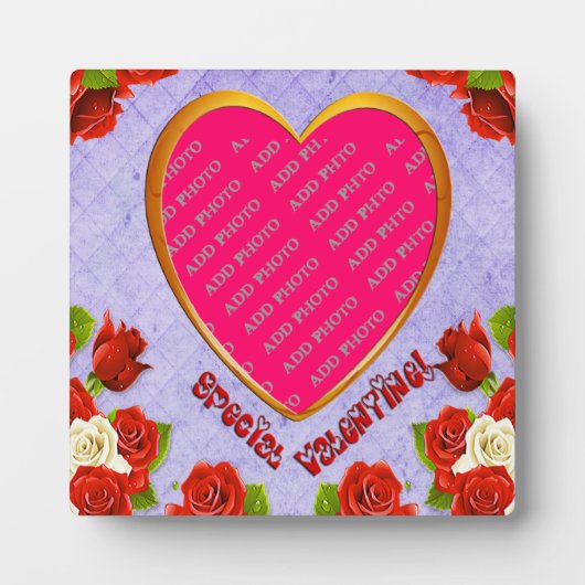 Valentine Heart Frame Foto Plaque Fotoplatte (Vorderseite)