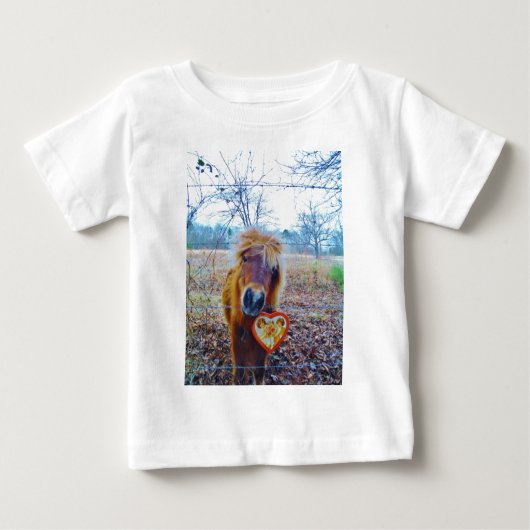 Valentine Heart Horse Baby T-shirt (Vorderseite)