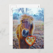 Valentine Heart Horse Feiertagspostkarte (Vorne/Hinten)