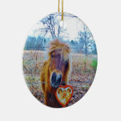 Valentine Heart Horse Keramik Ornament (Rechts)