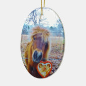 Valentine Heart Horse Keramikornament (Links)