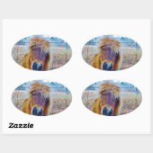 Valentine Heart Horse Ovaler Aufkleber (Blatt)