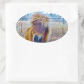 Valentine Heart Horse Ovaler Aufkleber (Tasche)