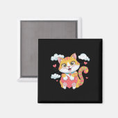 Valentine Heart Kitty Liebe Cat Rainbow Niedlich C Magnet (Vorderseite/Rückseite)