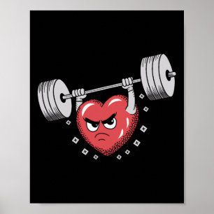 Valentine Heart Lifting Weichteilheit Funny Workou Poster