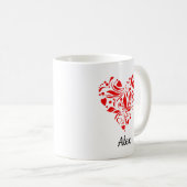 Valentine Heart Love Customizable Kaffeetasse (VorderseiteRechts)