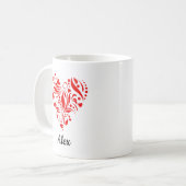 Valentine Heart Love Customizable Kaffeetasse (Vorderseite Links)